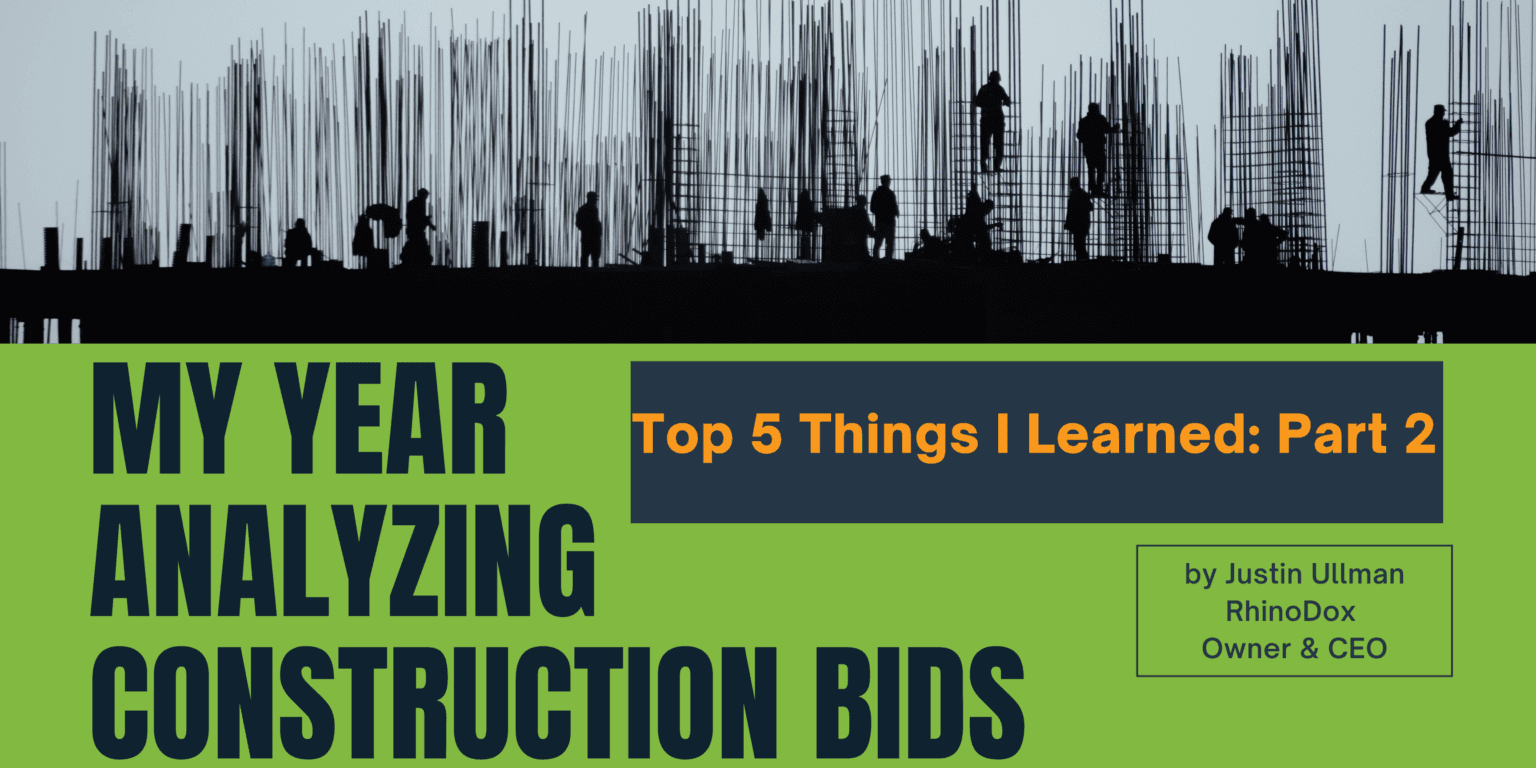 My Year Analyzing Construction Bids: 5 Things I Learned - Part 2